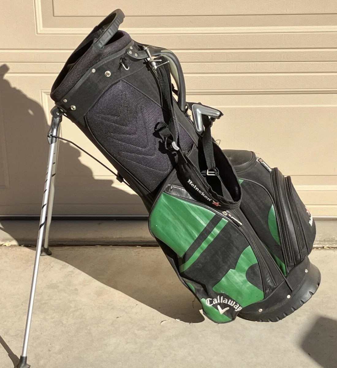 Callaway Heineken Golf 5 Way Stand Bag Heineken Black Green With Rain Cover