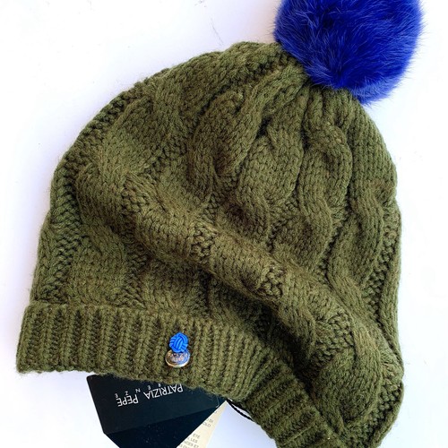Cappello PATRIZIA PEPE Donna Tg.M Made in Italy Pon Pon Pelliccia Verde  SALDI • | eBay