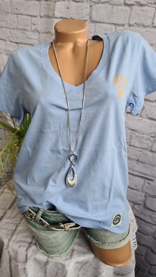 Levi`s Shirt Kurzarm Damen blau Logo Gr. M bis L Kurzarmshirt Oberteil (0 264)
