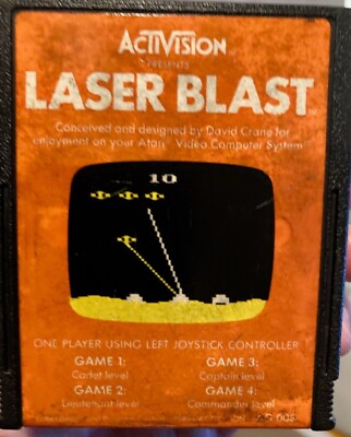LASER BLAST Atari 2600 1982 Tested Working Label STOCK PHOTO Cart Only
