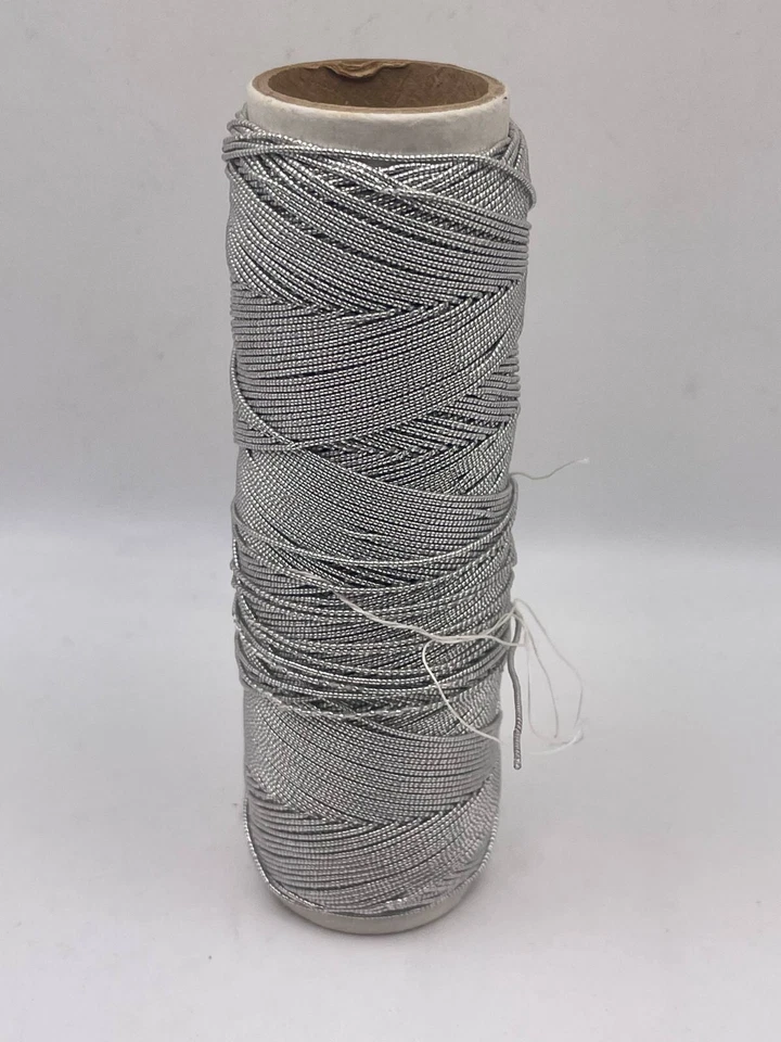 109"+Yd Metallic Silver Hand/Sewing Machine String 1.5mm Use Hair/Necklace craft - Image 2 of 4