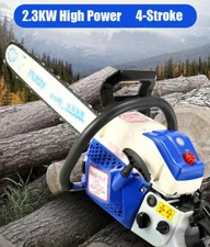 Handheld 58CC Gasoline Chain Saw Power Pruning Chainsaw Cutter Wood Cutting Home
