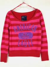 American Eagle NTL Women's Branded Graphic Sweatshirt Oversized Multi-color Sz S