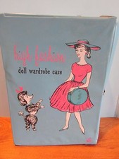 Vintage Barbie 1960s Doll and blue High Fashion wardrobe Case
