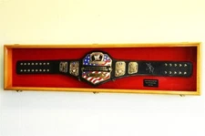 Wrestling Belt Display Case Oak Solid Wood WWE MMA Boxing Championship Cabinet