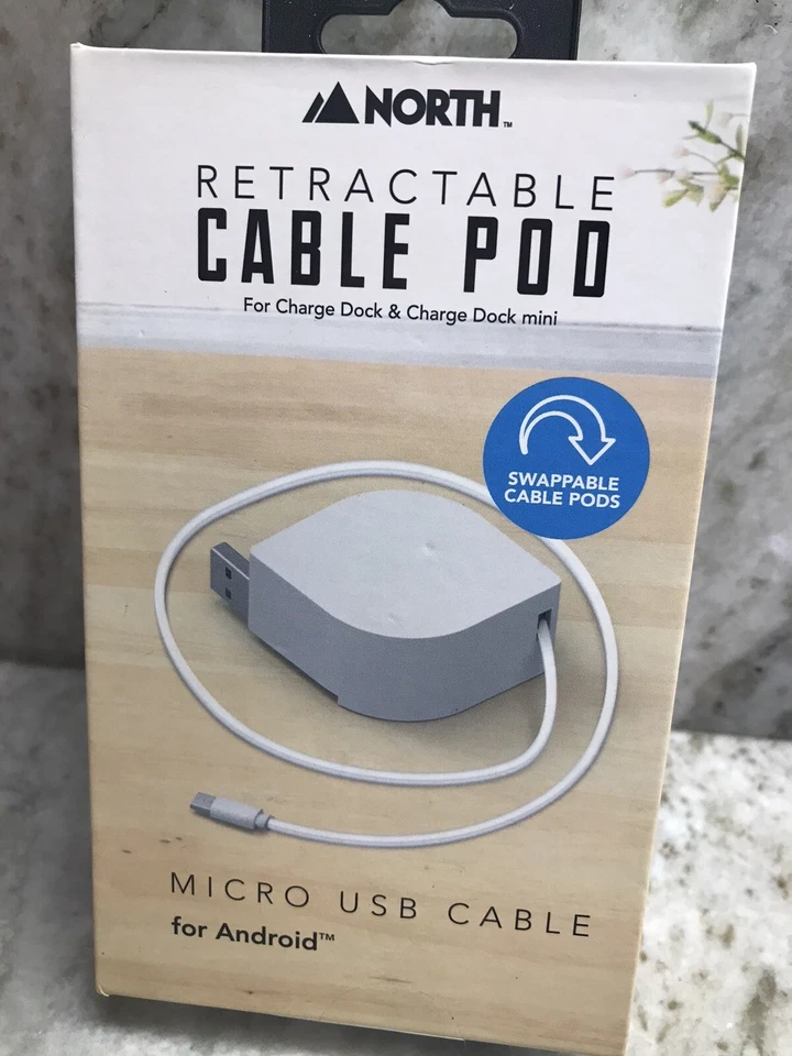 NEW North Retractable Cable Pod Micro USB Cable for Android - Image 3 of 4