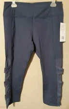 Active Life Large Iron Blue Capri Workout Pant NWT $79.00