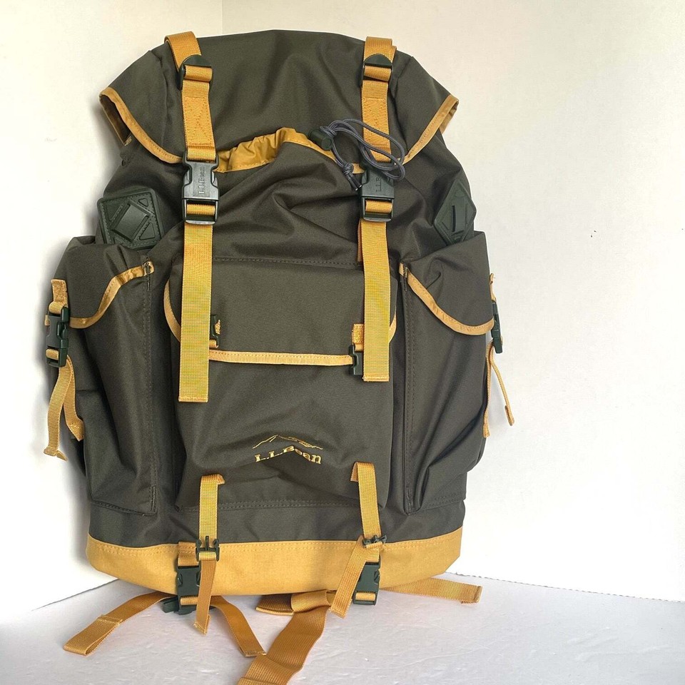 LL Bean Continental Rucksack Large Backpack Nylon Laptop Sleeve Green