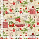 Strawberry Market Collage Fabric By The Yard Cotton Timeless Treasures CD3400
