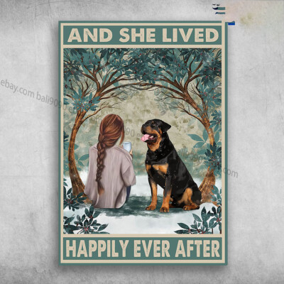 Girl And Rottweiler Dog - And She Lived, Happily Ever After