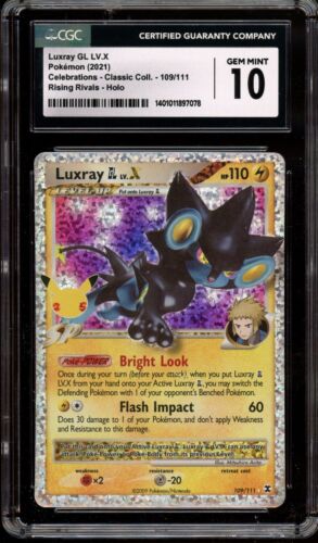 Pokemon CGC 10 Gem Mint Celebrations Classic Collection Luxray GL LV.X 109/111 - Picture 1 of 2