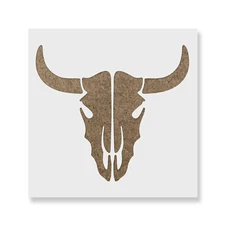 Cow Skull Stencil - Durable & Reusable Mylar Stencils