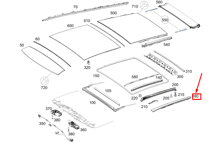 Neu MERCEDES-BENZ GLE W167 Dachzierleiste links A1676903807 Original