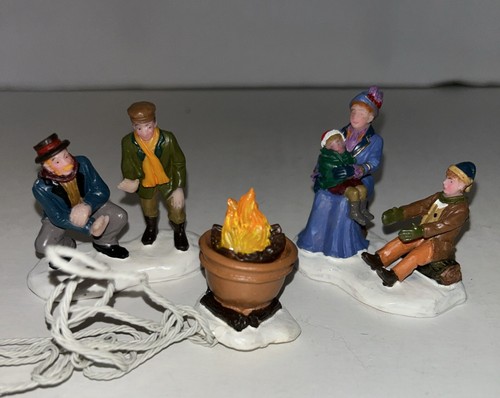 LEMAX Bonfire (3er Set) #44221 - 2004 - Retired Christmas Village WORKS
