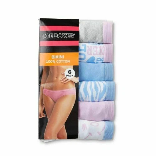 Tamaño Regular Joe Boxer Bikini 100% Algodón Bragas Talla 6 para Mujer