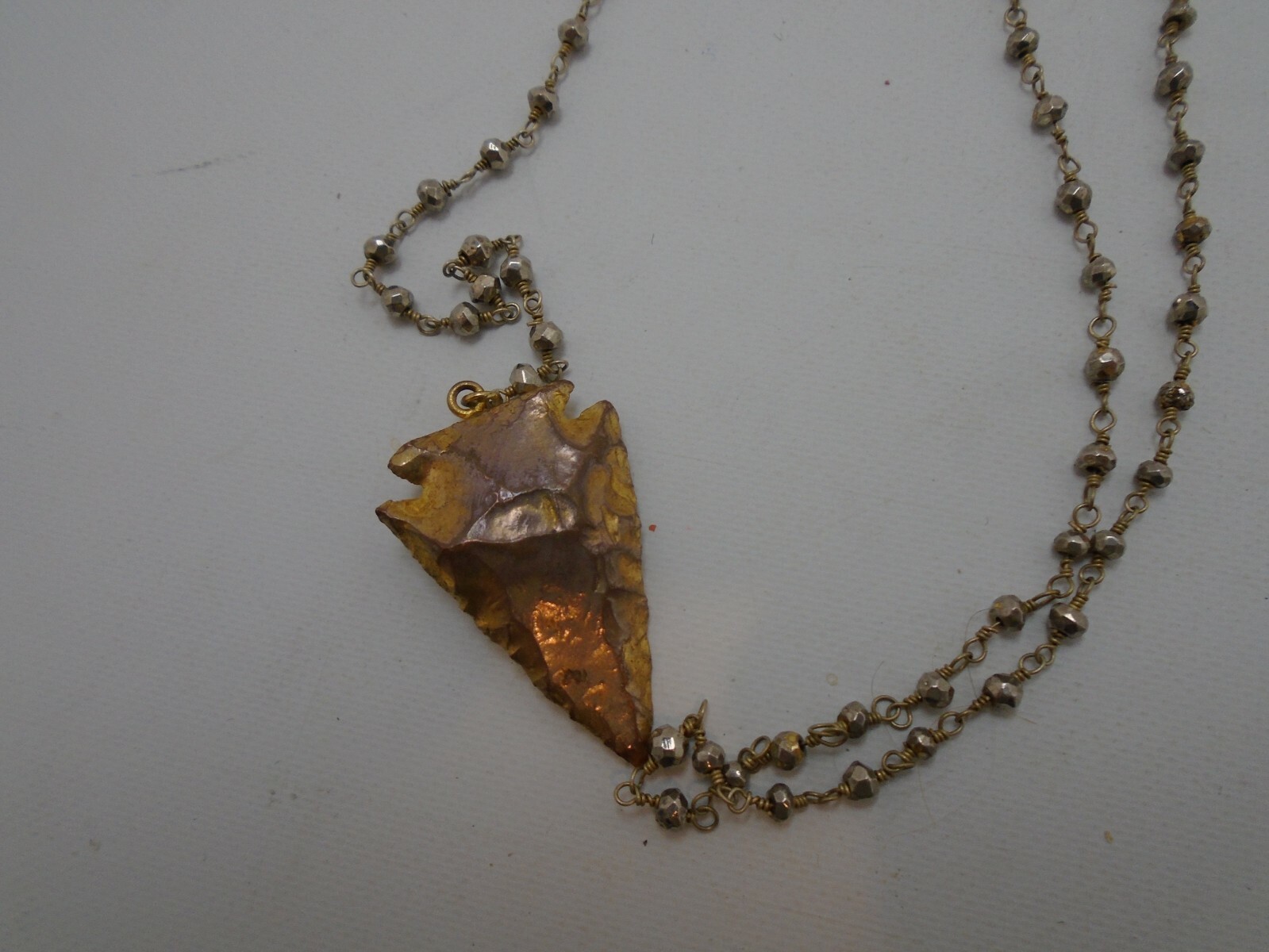 Stunning statement NECKLACE with dangle Gold tone… - image 8