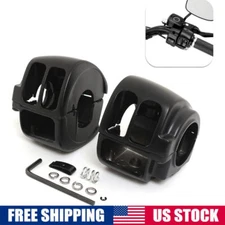Black Handlebar Hand Control Switch Housing Cover Kits For Harley Dyna Softail