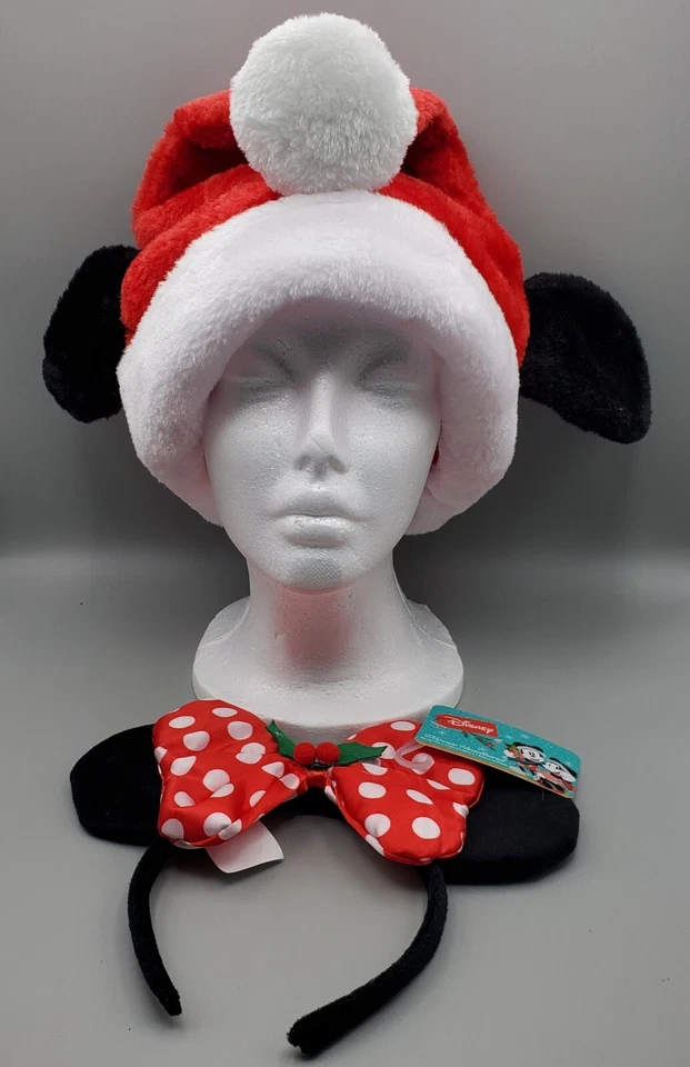 Disney Микки Минни-Маус Санта шляпа красный Рождество мистер миссис набор лот из 2 - Изображение 4 из 4