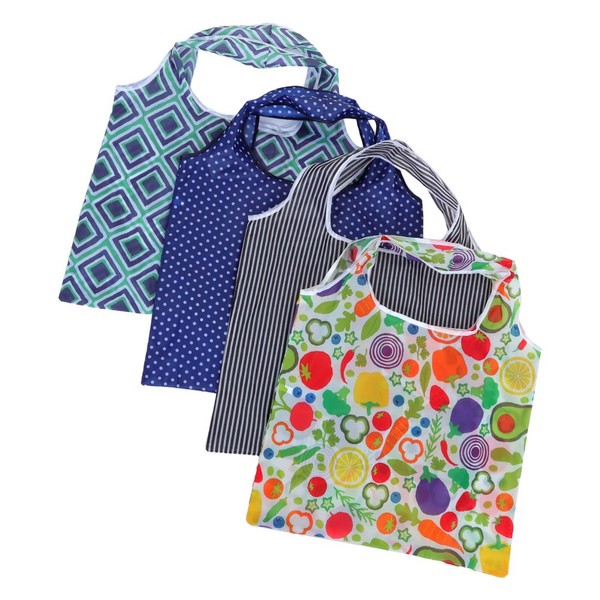 Bolsas de compras grandes reutilizables plegables ligeras de 4 piezas