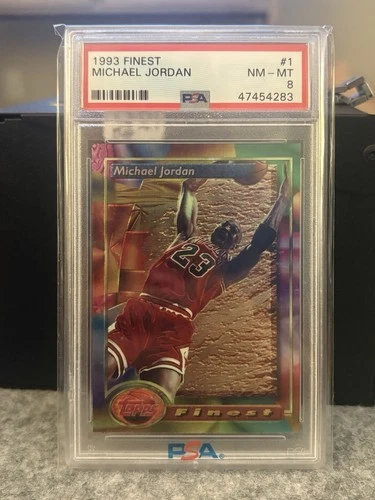 Topps 1993-94 Finest Michael Jordan #1 PSA 8 Chicago Bulls Basketball Card