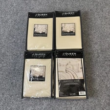 J Queen New York European Sham 26x26 Beige Gold Somerset Lot of 4 Pillow Cover
