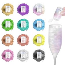 Edible Glitter 12 Colors Set, Food Metallic Shimmer Dust for Food Decoration,...