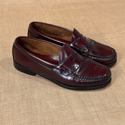 G.H. Bass Weejuns Mens 9.5 EE Wide Burgundy Leather Penny  display picture 2