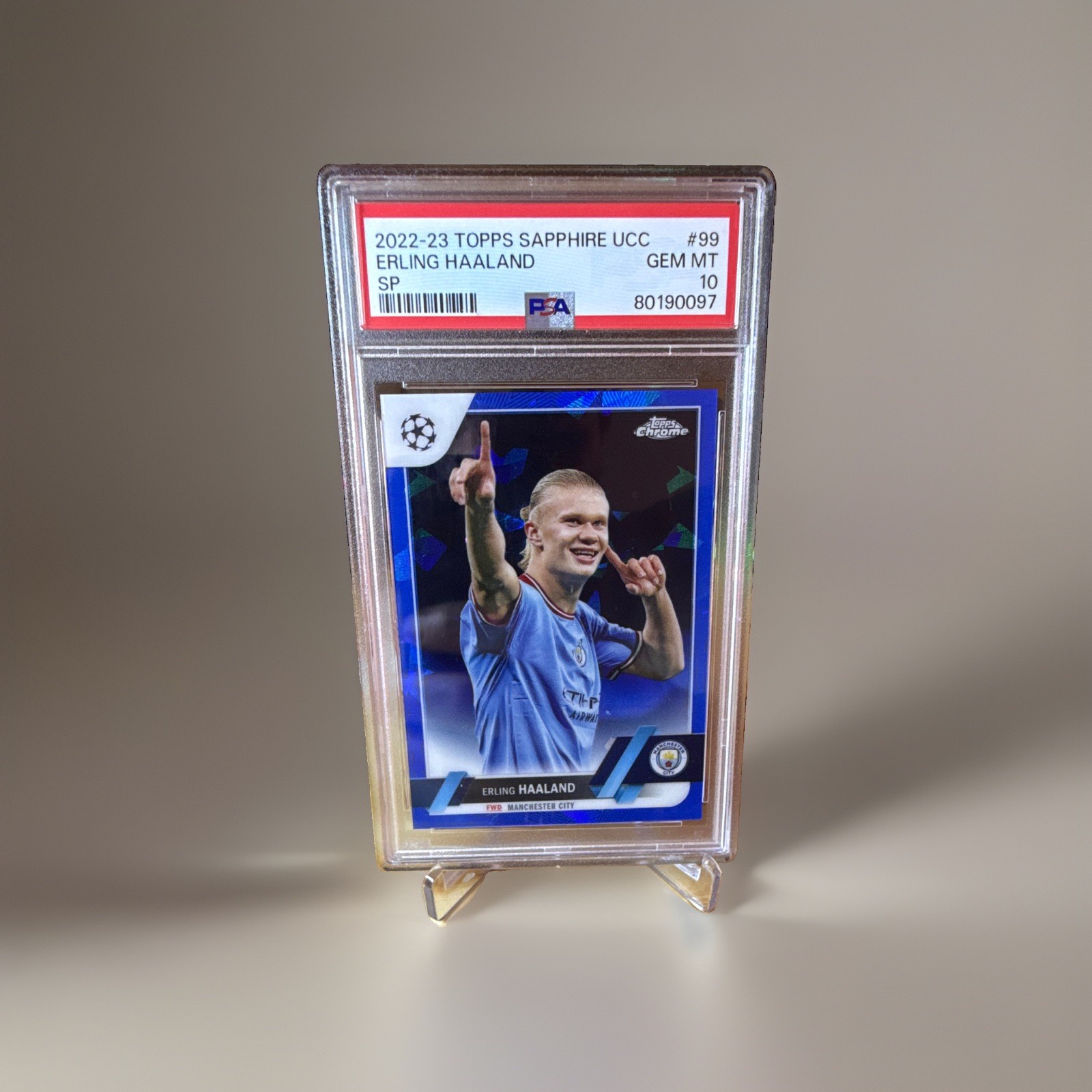 Topps 2022-23 Sapphire UCC Erling Haaland Manchester City #99 SP PSA 10 💎