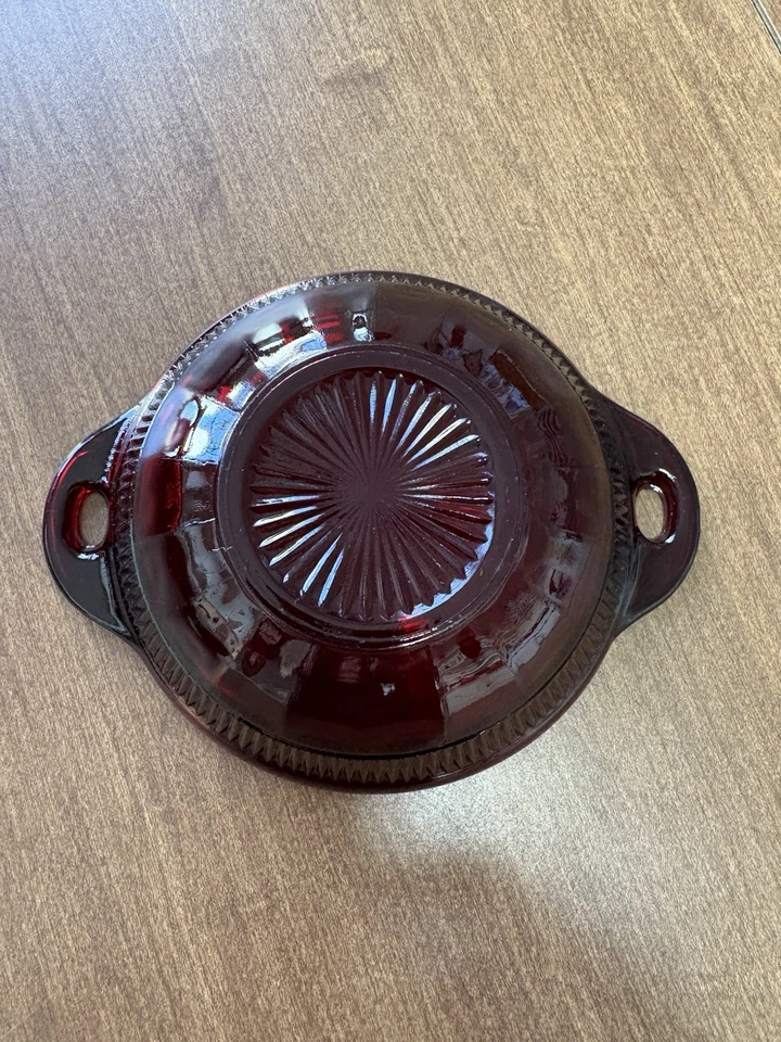 Vintage Depression Glass Ruby Red Coronation 8” Bowl & 8 Berry/dessert Bowls - Image 3 of 4