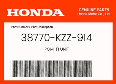 Honda Genuine Pgm-Fi Unit - 38770-Kzz-914