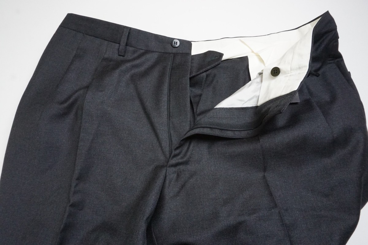 Sartoria Attolini Solid Gray S100s Wool 2 Pc Suit Jacket Pants Sz