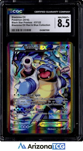 Pokemon 2016 Blastoise EX XY122 Full Art XY Black Star Promo CGC 8.5