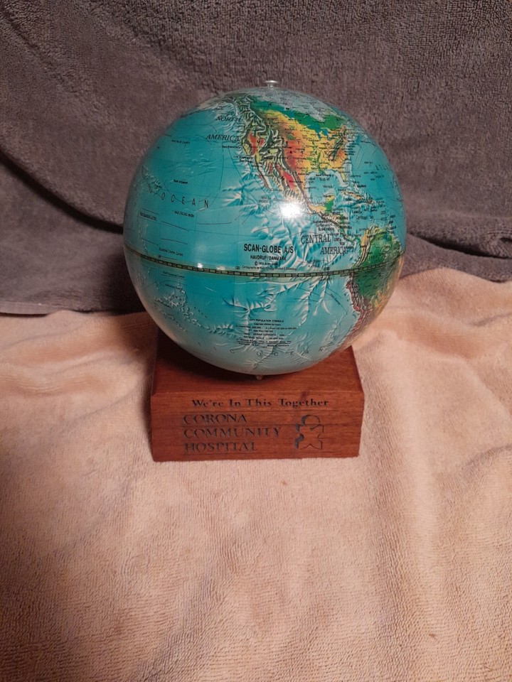 A 1972 Danish-made Scan Globe with a quirky 'Corona Hospital' provenance — compact, characterful, and genuinely one-of-a-kind.