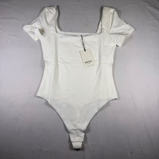Aritzia Babaton Contour Squareneck Short Sleeve Bodysuit White Size M