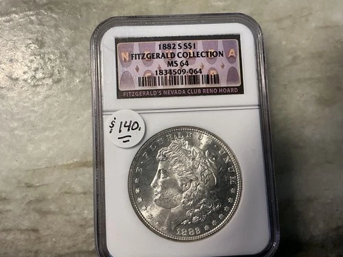 1882- S Silver Morgan Dollar MS64 Fitzgerald Collection