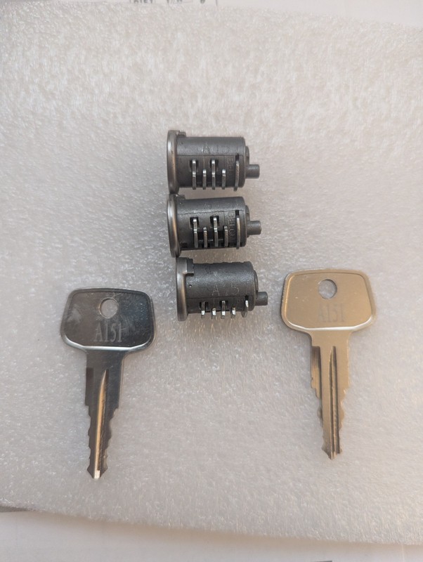 (3) Yakima SKS OEM Lock Core A151, with (2) Keys