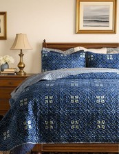Reversible Quilt Set Queen Size, Boho Floral Patchwork Bedspread Coverlet Set...