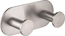 Elie Bathroom Robe and Towel Double Hook Brushed Nickel Finish KEA-18803BN