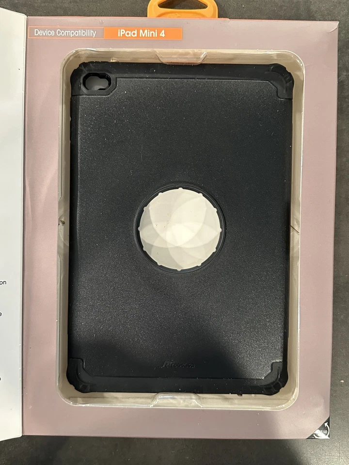 Funda resistente Roocase Exec para Apple iPad Mini 4 cubierta protectora contra caídas NEGRA Foto 2 de 4