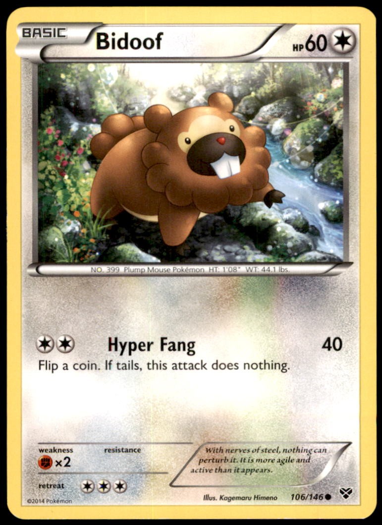 Pokemon - Bidoof #106/146 - XY Base Set Common