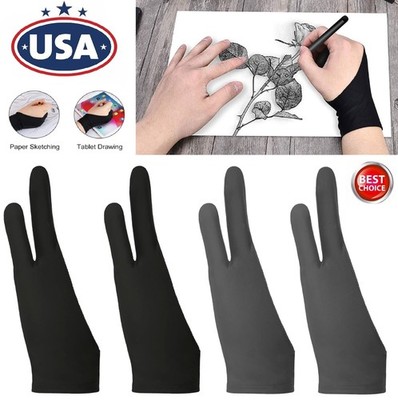 Artist Gloves for Drawing Tablet Two Fingers Graphics Pad Painting Right / Left