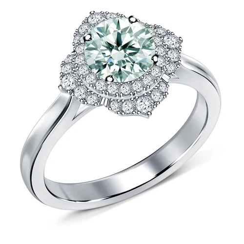 2.73 Ct Vvs1:- Ice Blue Round Moissanite Engagement Ring Sterling Silver Size 7