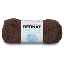 Bernat Handicrafter Cotton Solids Yarn, 1.75oz, Medium 4, 100 Cotton, Warm Brow