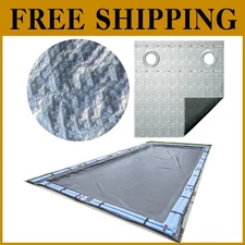 HYDROTOOLS Silver King Heavy-Duty Winter Pool Cover for 18x40 FT Inground Pools