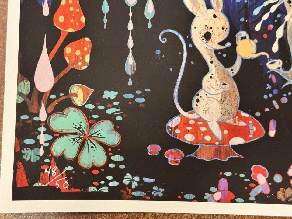 Camille Rose Garcia Art Print Wise Owl 2014 Giclee S/# w Glitter Edition of 50 - Image 4 of 4