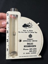 Vintage Rain Gauge Standard Oil Gas Service Dallas Bosomworth St Elmo Illinois