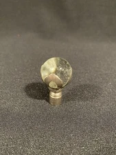 Vintage Clear Bubble Glass on Threaded Brass Lamp Finial Deco Marble Ball