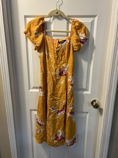 Lulus Floral Puff Sleeve Fit & Flare Dress Size: XS NWT