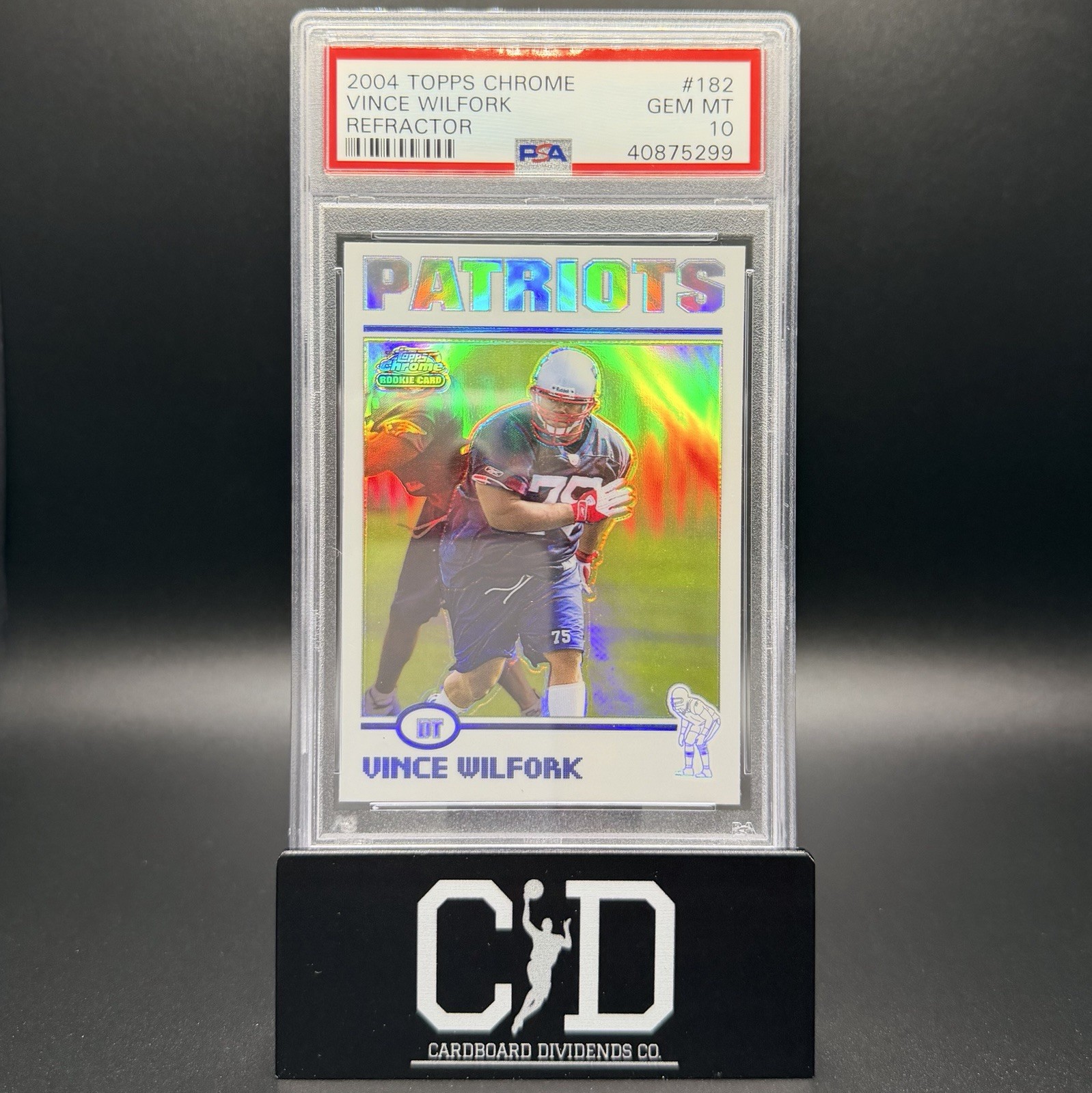 Vince Wilfork 2004 Topps Chrome #182 RC Rookie Refractor SP PSA 10 Patriots