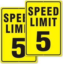 5 or 25 MPH Speed Limit Signs - 2 Pack 18x12 Inch Reflective Aluminum, Rust Free